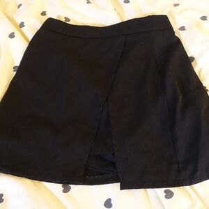 Black Mini Skirt with Front Slit and shorts build in size M